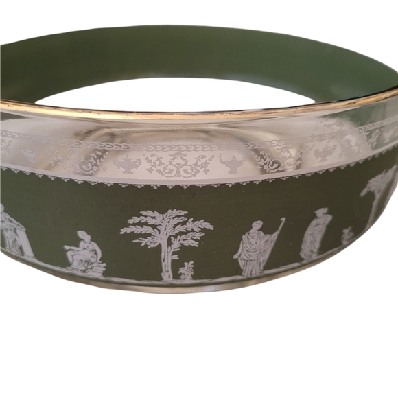 Vintage - Jeannette Glass Green Hellenic Salad/Dessert Set of 5 - Picture 2 of 4